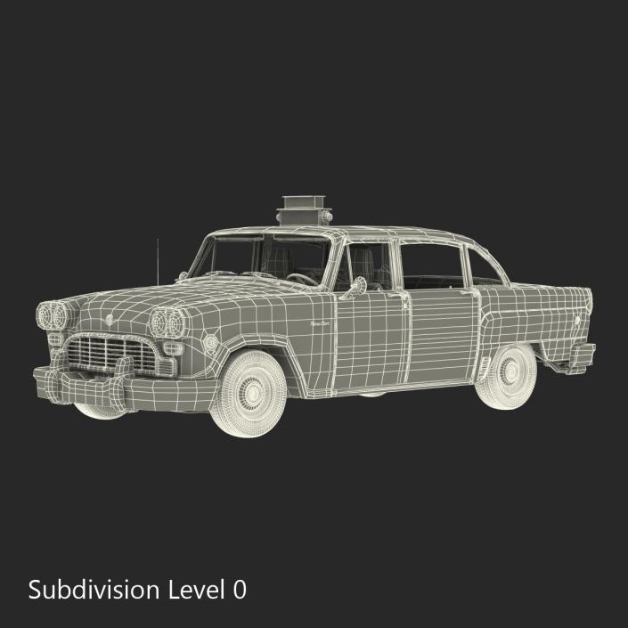 3D Old NYC Checker Cab Rigged