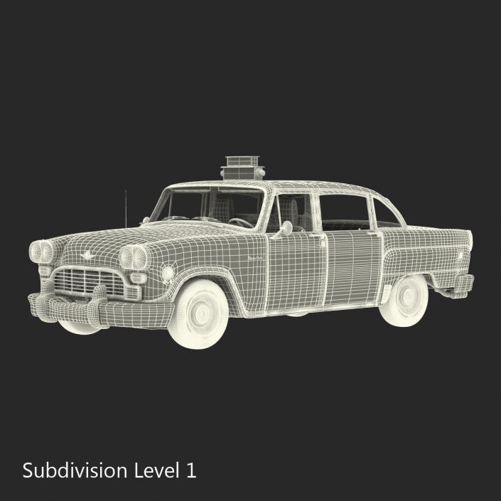 3D Old NYC Checker Cab Rigged