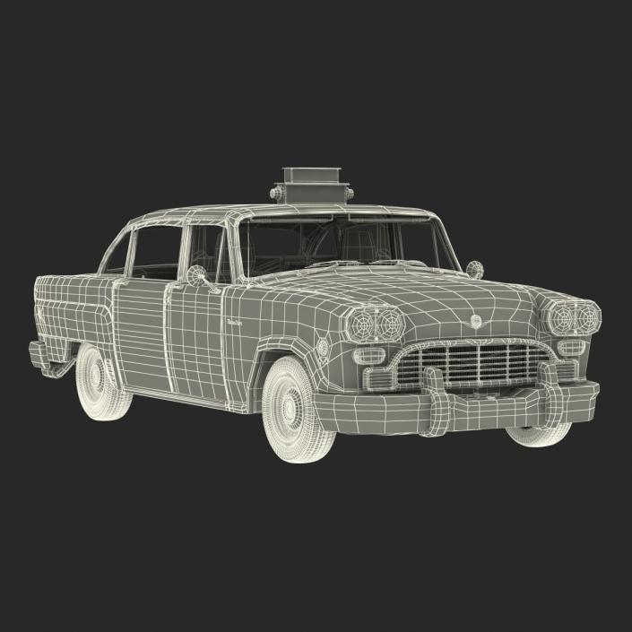 3D Old NYC Checker Cab Rigged