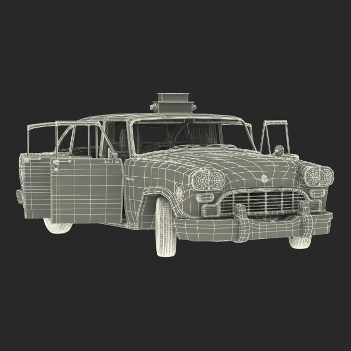 3D Old NYC Checker Cab Rigged