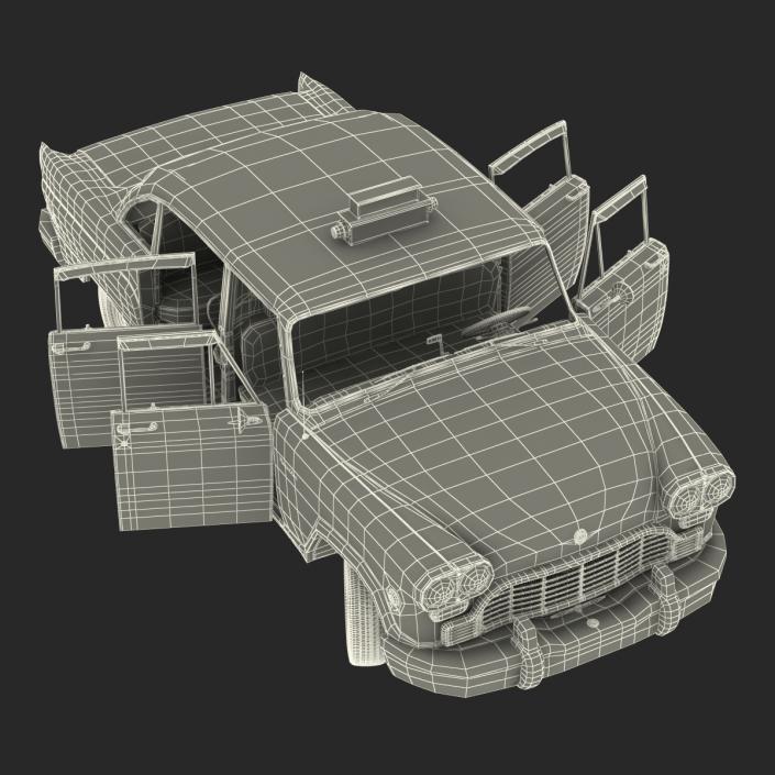 3D Old NYC Checker Cab Rigged