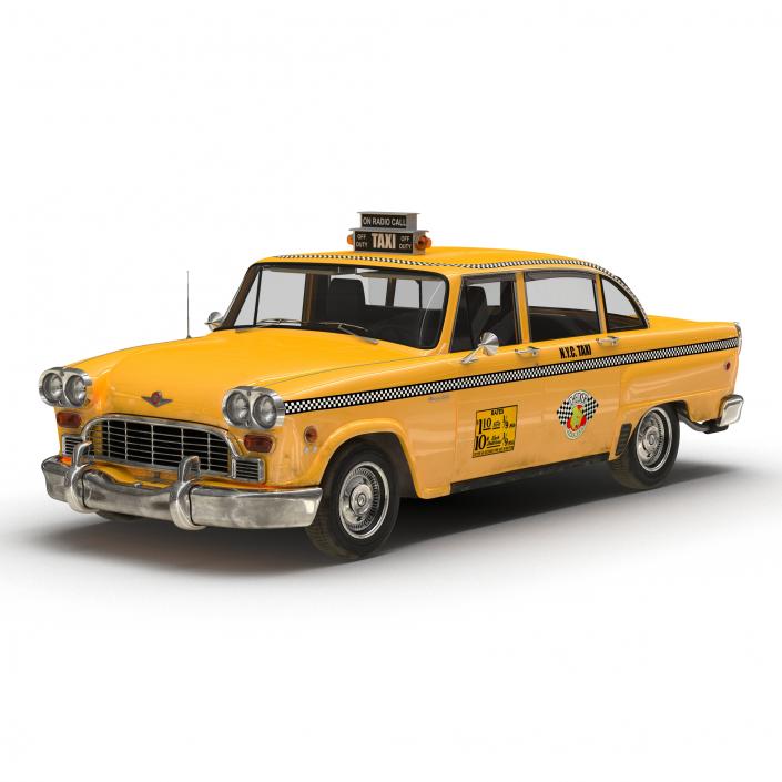 3D model OLD NYC Checker Cab Simple Interior