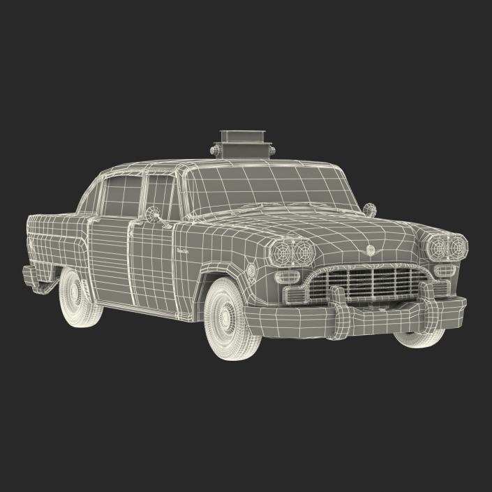 3D model OLD NYC Checker Cab Simple Interior