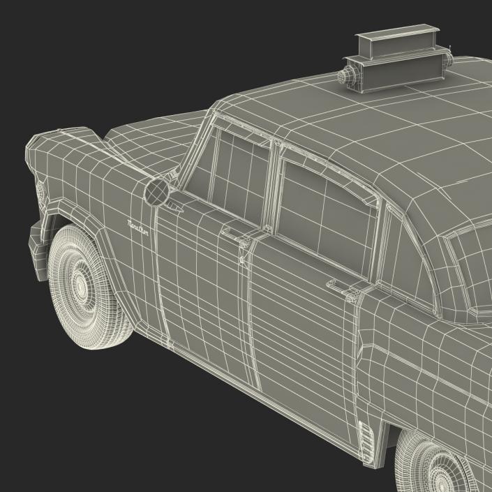 3D model OLD NYC Checker Cab Simple Interior