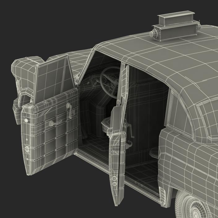 3D model OLD NYC Checker Cab Simple Interior