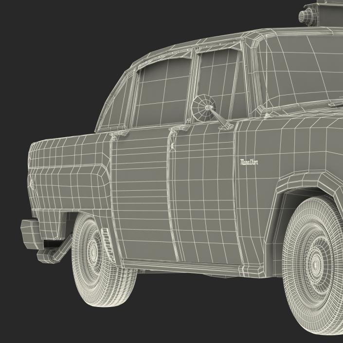 3D model OLD NYC Checker Cab Simple Interior