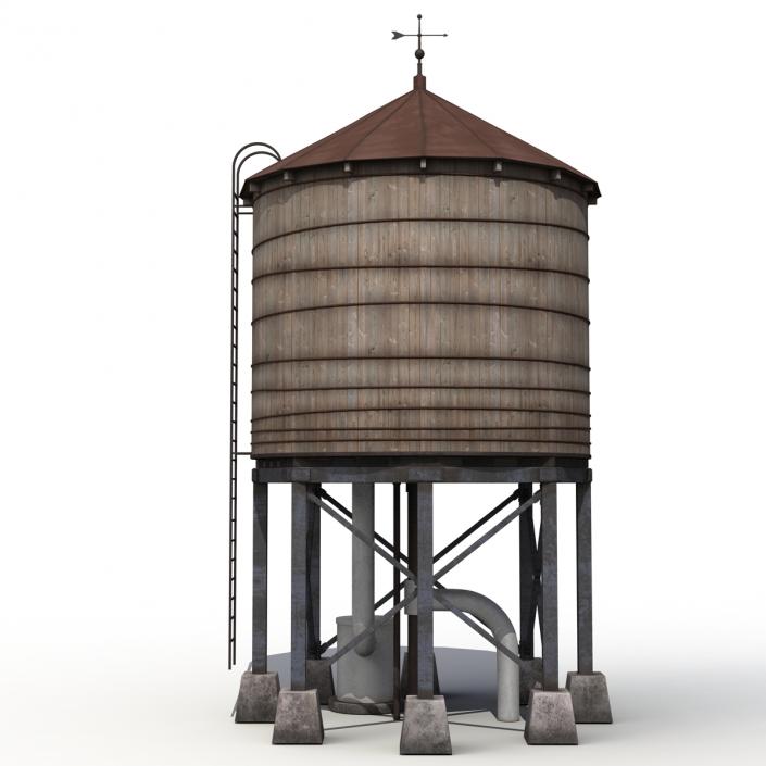 Rooftop Water Tower 3D model