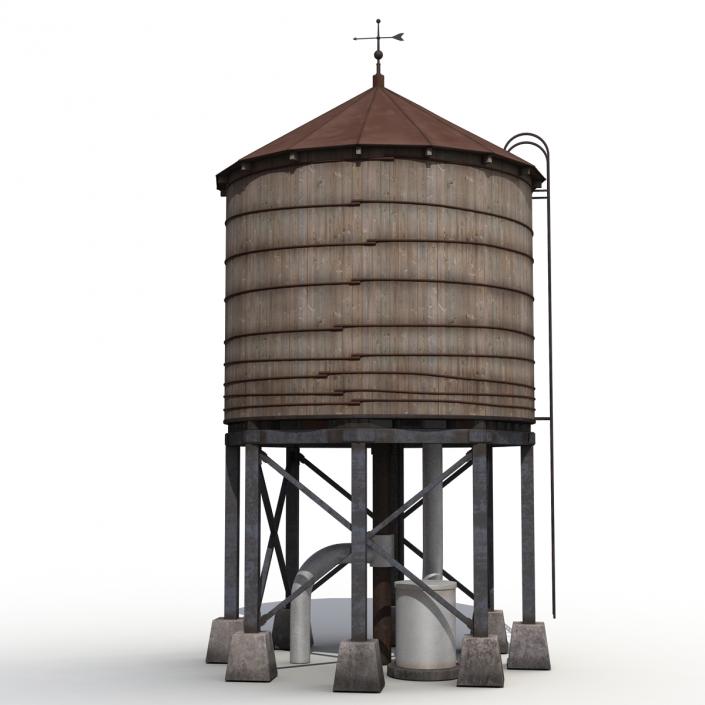 Rooftop Water Tower 3D model