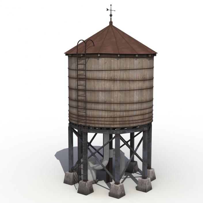 Rooftop Water Tower 3D model