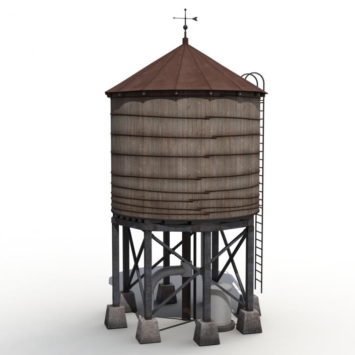 Rooftop Water Tower 3D model