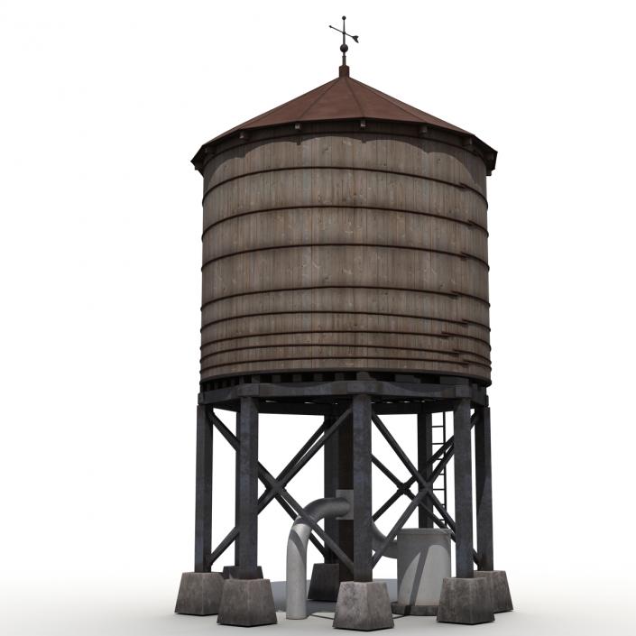 Rooftop Water Tower 3D model