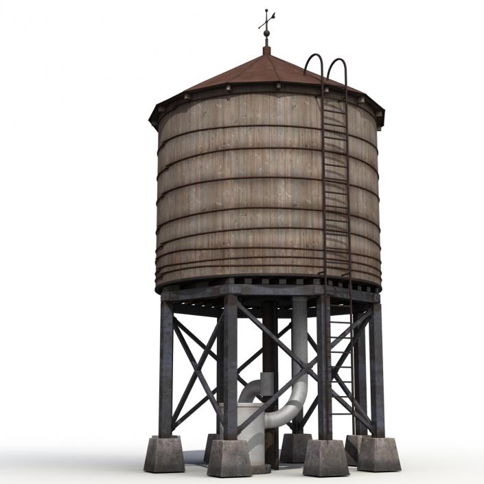 Rooftop Water Tower 3D model