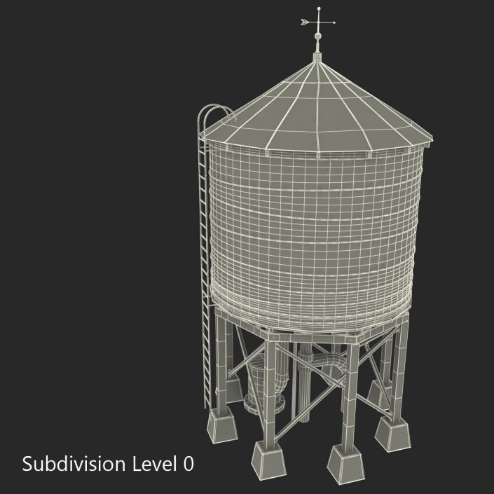 Rooftop Water Tower 3D model