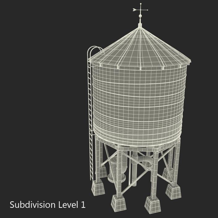 Rooftop Water Tower 3D model