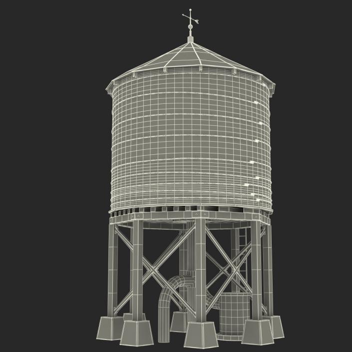 Rooftop Water Tower 3D model