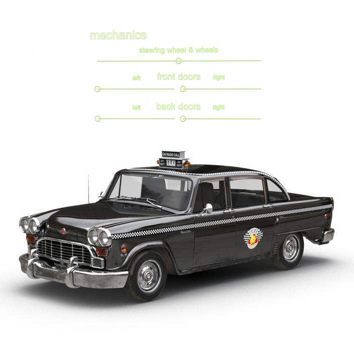 3D Checker Cab Rigged model