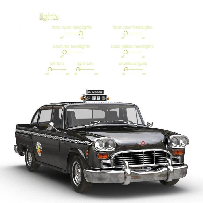 3D Checker Cab Rigged model