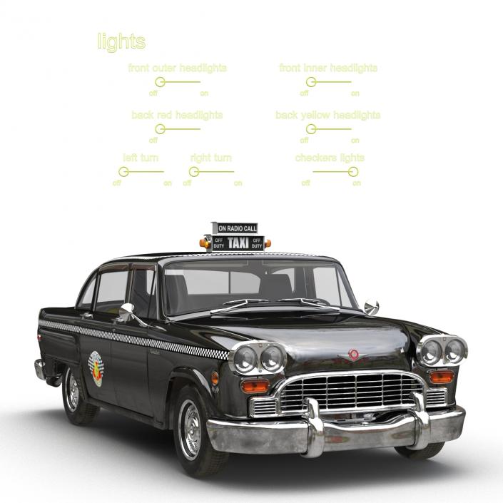 3D Checker Cab Rigged model