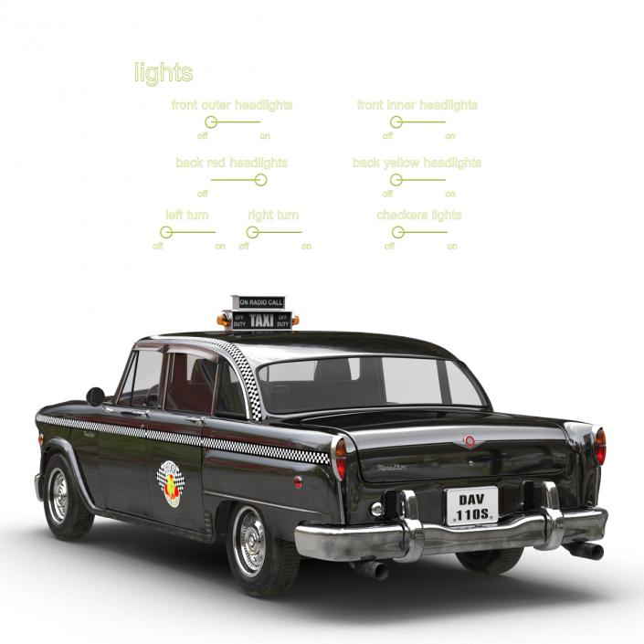 3D Checker Cab Rigged model