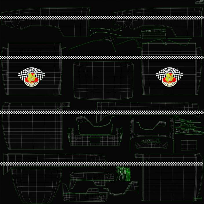 3D Checker Cab Rigged model