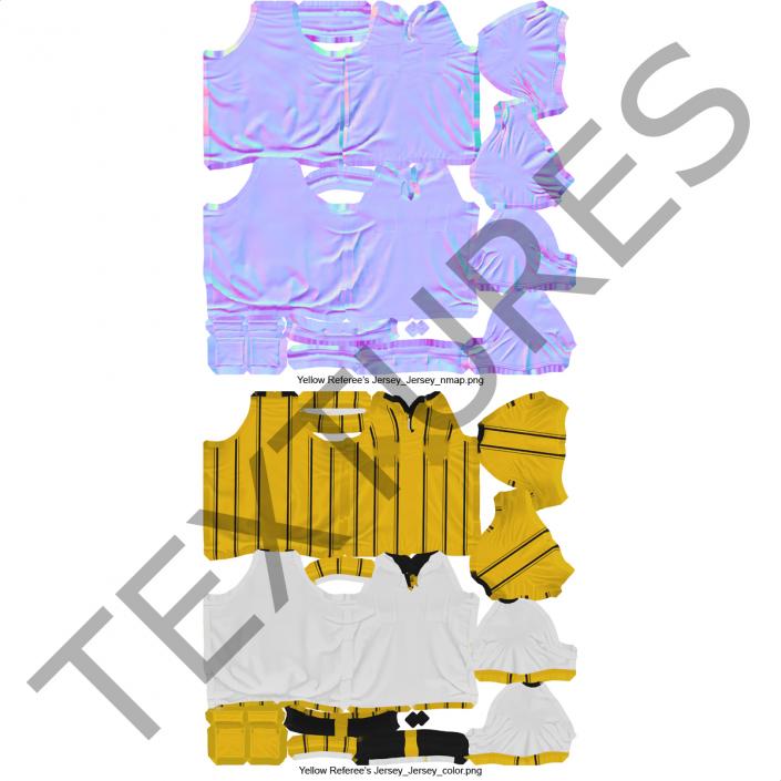 Yellow Referees Jersey 3D