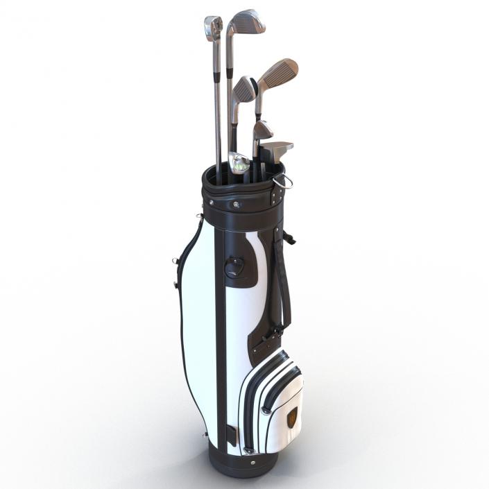 3D Golf Bag and Clubs 3 Black