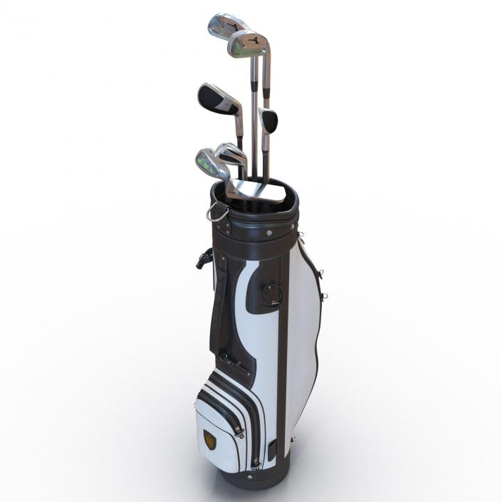 3D Golf Bag and Clubs 3 Black