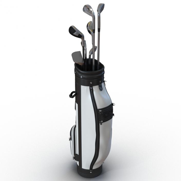 3D Golf Bag and Clubs 3 Black