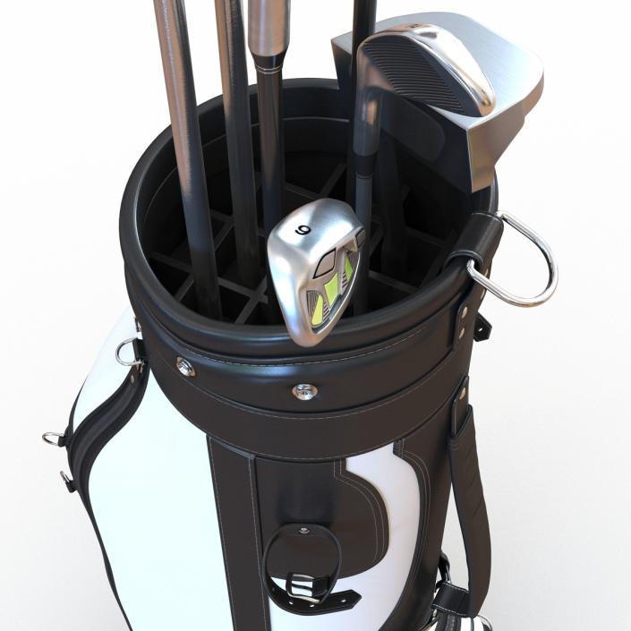 3D Golf Bag and Clubs 3 Black