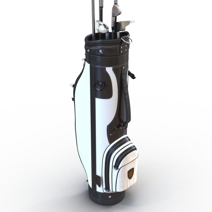 3D Golf Bag and Clubs 3 Black