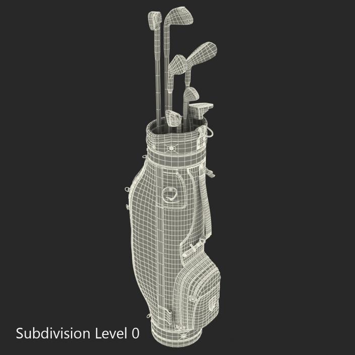 3D Golf Bag and Clubs 3 Black