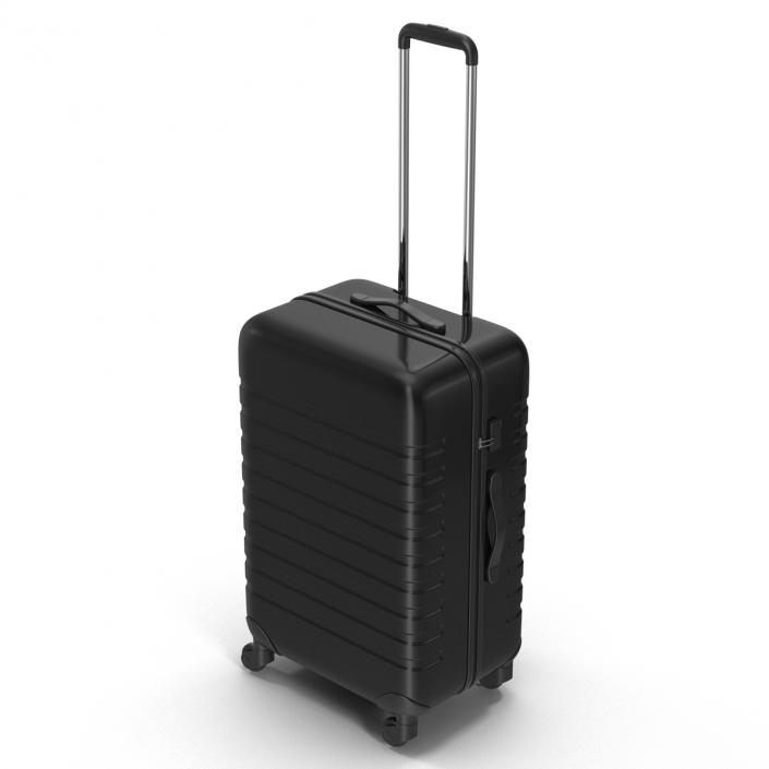 3D Plastic Trolley Luggage Bag Black model