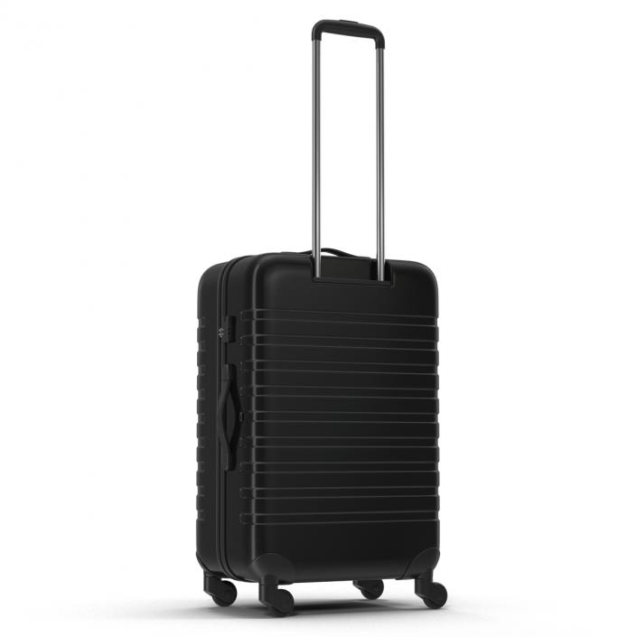 3D Plastic Trolley Luggage Bag Black model