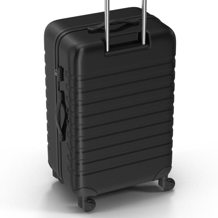 3D Plastic Trolley Luggage Bag Black model