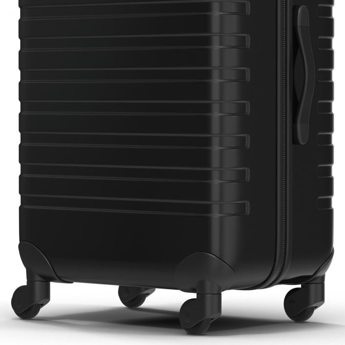 3D Plastic Trolley Luggage Bag Black model