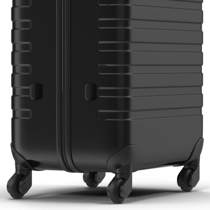 3D Plastic Trolley Luggage Bag Black model