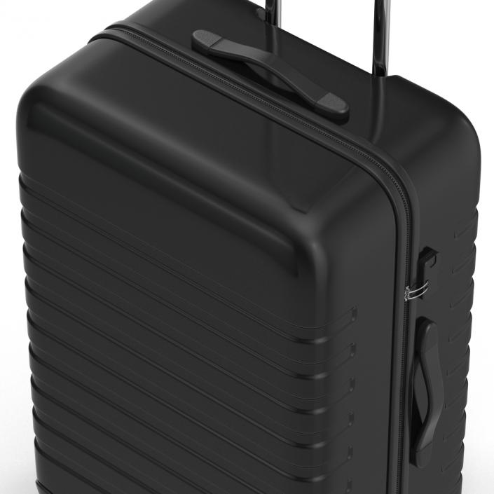 3D Plastic Trolley Luggage Bag Black model