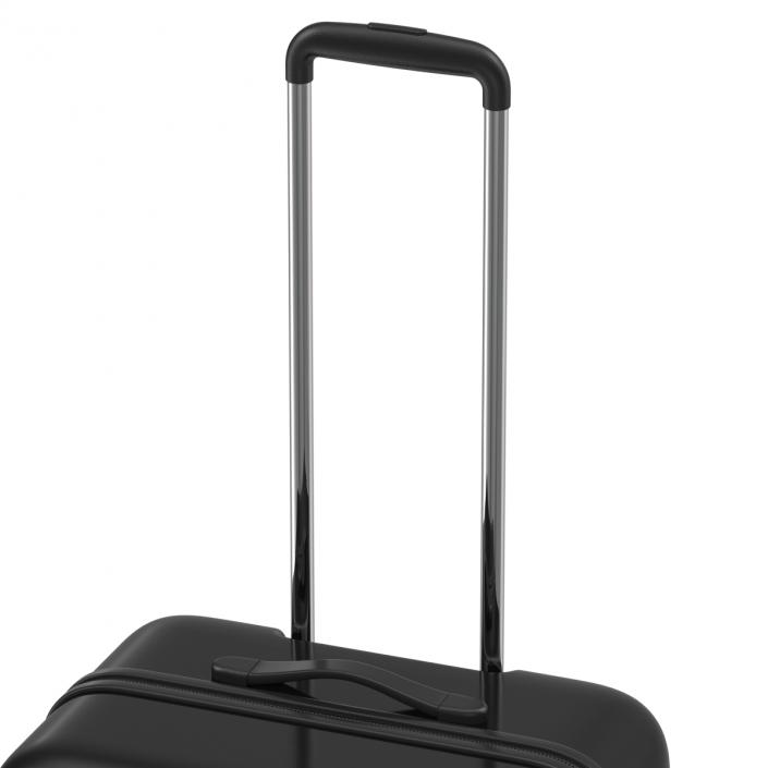 3D Plastic Trolley Luggage Bag Black model