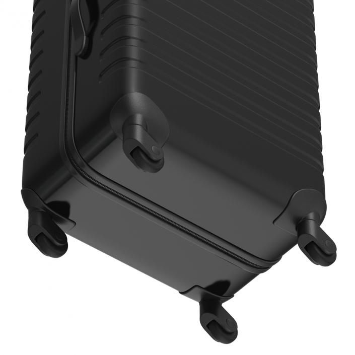 3D Plastic Trolley Luggage Bag Black model