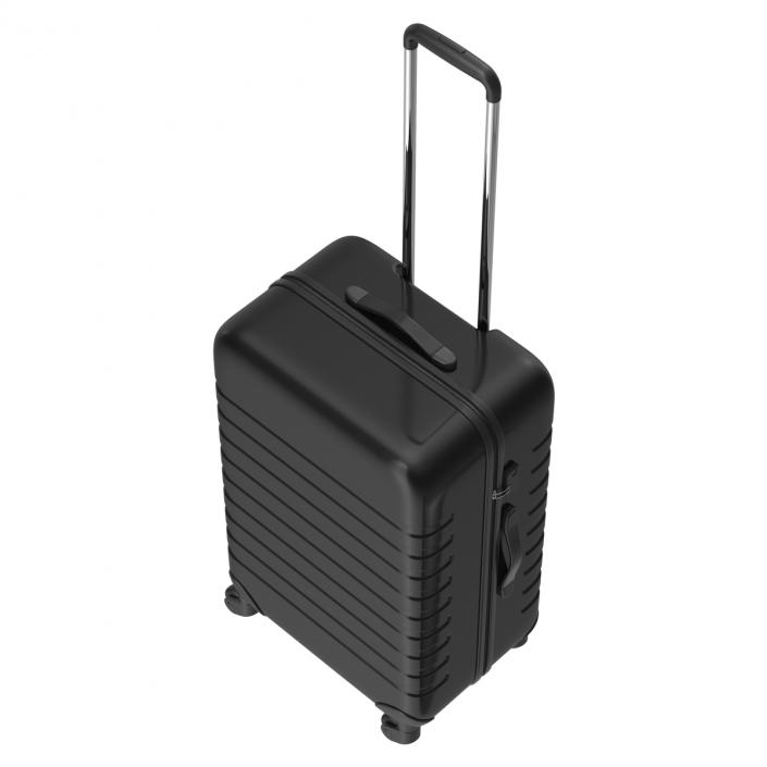 3D Plastic Trolley Luggage Bag Black model