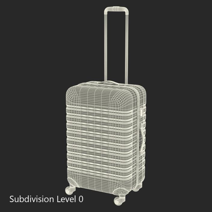 3D Plastic Trolley Luggage Bag Black model