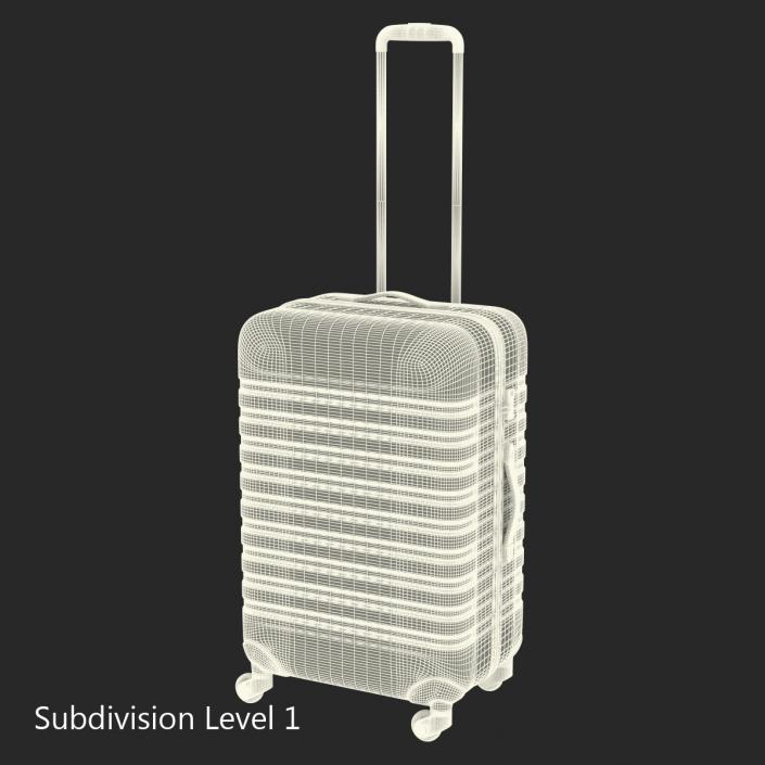 3D Plastic Trolley Luggage Bag Black model