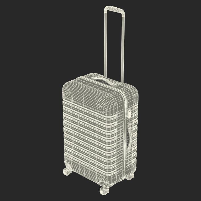 3D Plastic Trolley Luggage Bag Black model