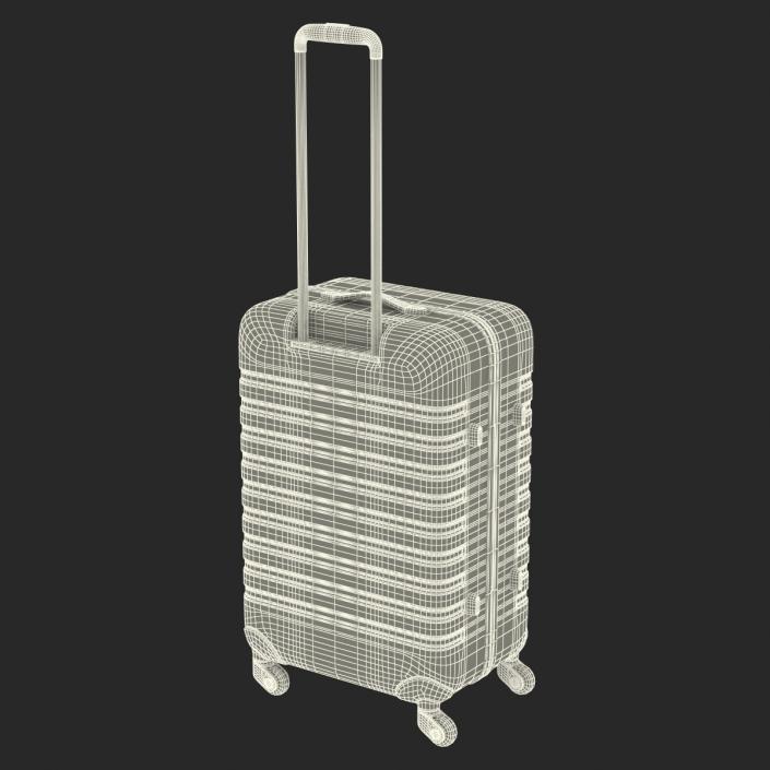 3D Plastic Trolley Luggage Bag Black model