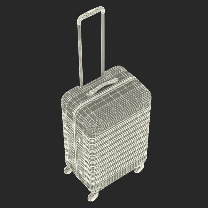 3D Plastic Trolley Luggage Bag Black model