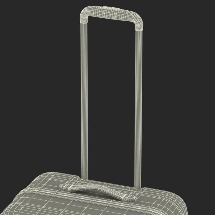 3D Plastic Trolley Luggage Bag Black model