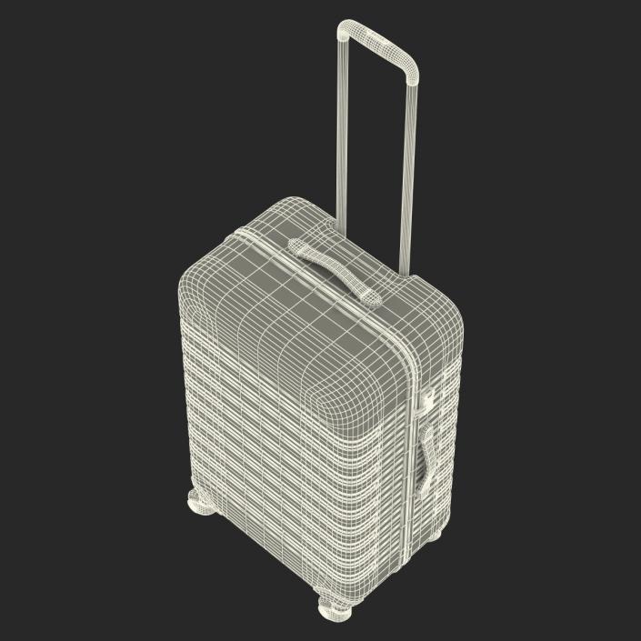 3D Plastic Trolley Luggage Bag Black model