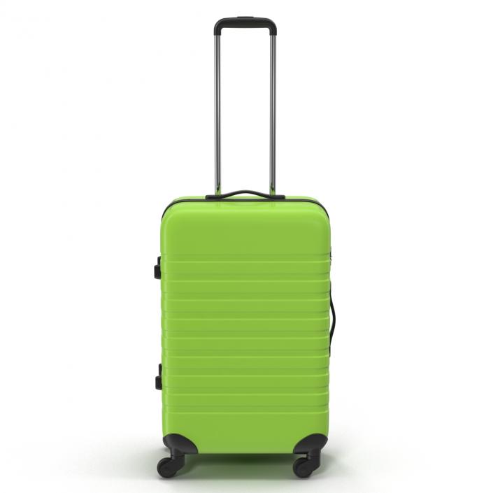 3D Plastic Trolley Luggage Bag Green model