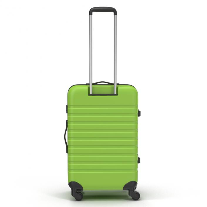 3D Plastic Trolley Luggage Bag Green model