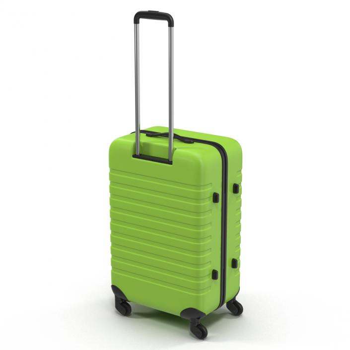 3D Plastic Trolley Luggage Bag Green model